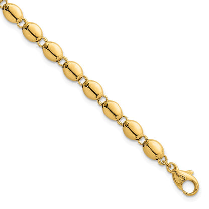Polished Fancy Beaded Link 5.25mm Bracelet 7.25"