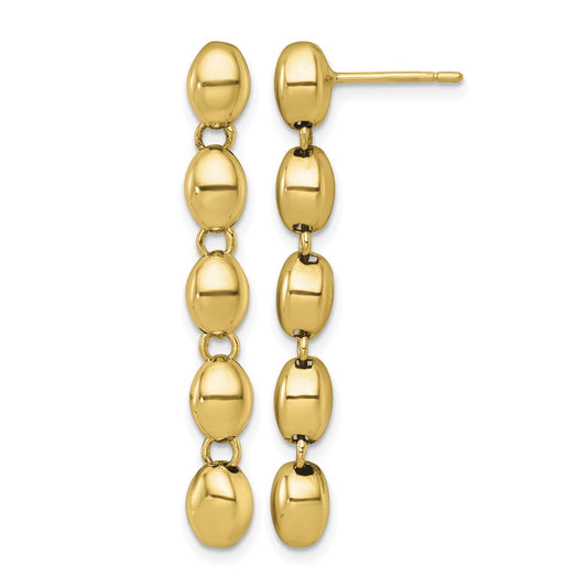 Polished Round Fancy Link 5.25mm Post Dangle Earrings