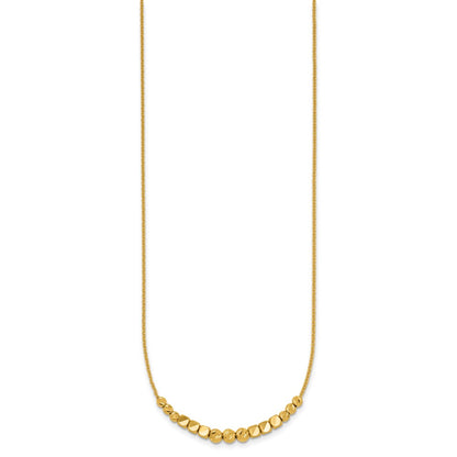 Polished Diamond-cut and Beaded w/ 2in Ext Necklace