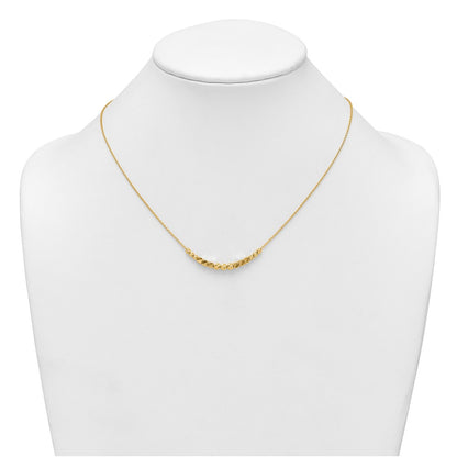 Polished Diamond-cut and Beaded w/ 2in Ext Necklace