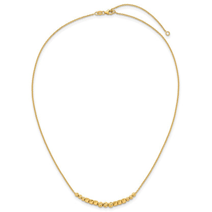 Polished Diamond-cut and Beaded w/ 2in Ext Necklace