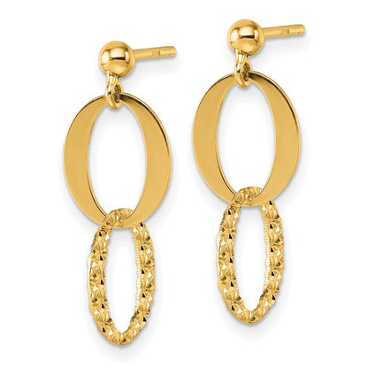 Polished and Textured Fancy Link Post Dangle Earrings