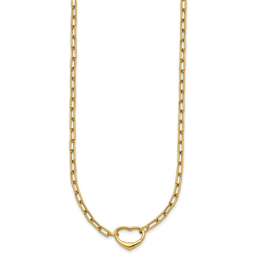 Polished Oval Link w/ Heart Clasp able to Convert to Bracelet Necklace 18.5"
