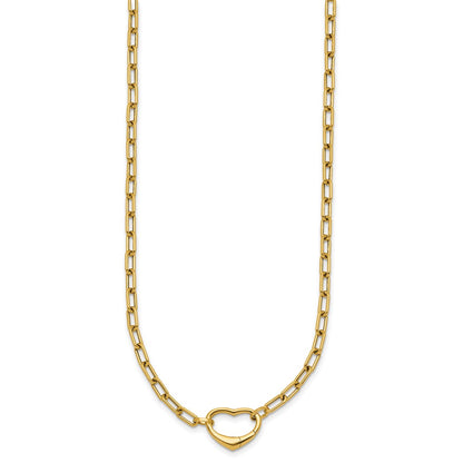 Polished Oval Link w/ Heart Clasp able to Convert to Bracelet Necklace 18.5"