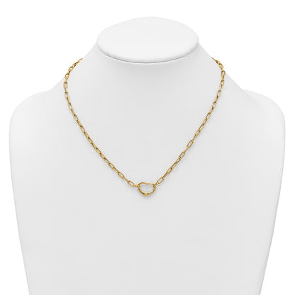 Polished Oval Link w/ Heart Clasp able to Convert to Bracelet Necklace 18.5"