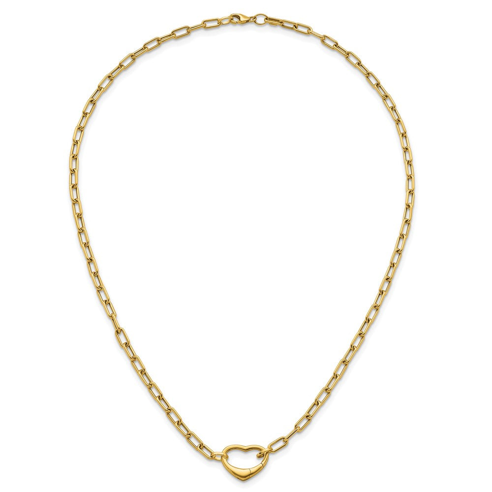 Polished Oval Link w/ Heart Clasp able to Convert to Bracelet Necklace 18.5"