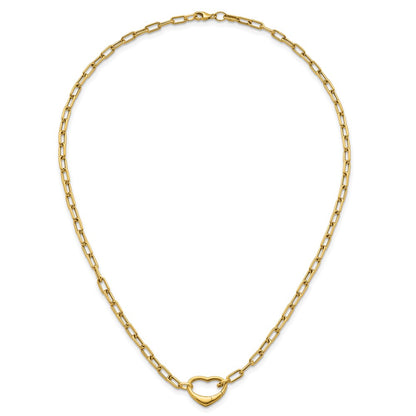 Polished Oval Link w/ Heart Clasp able to Convert to Bracelet Necklace 18.5"