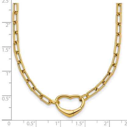 Polished Oval Link w/ Heart Clasp able to Convert to Bracelet Necklace 18.5"