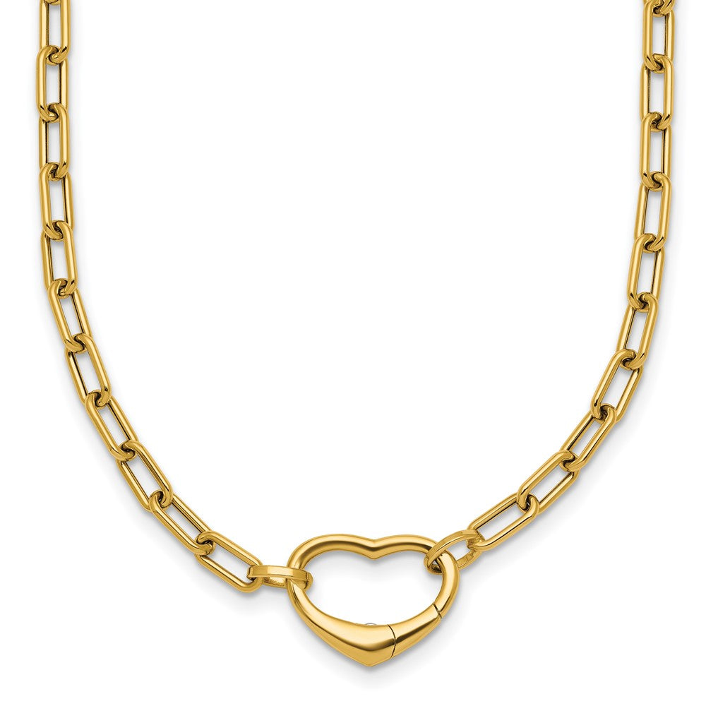 Polished Oval Link w/ Heart Clasp able to Convert to Bracelet Necklace 18.5"