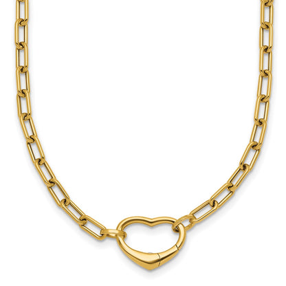 Polished Oval Link w/ Heart Clasp able to Convert to Bracelet Necklace 18.5"