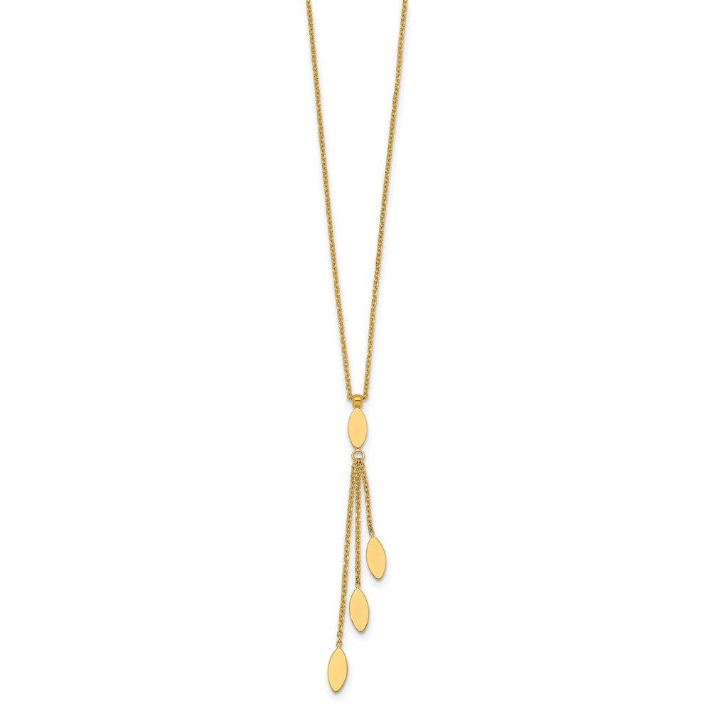 Polished Oval Dangle W/2in Ext Necklace