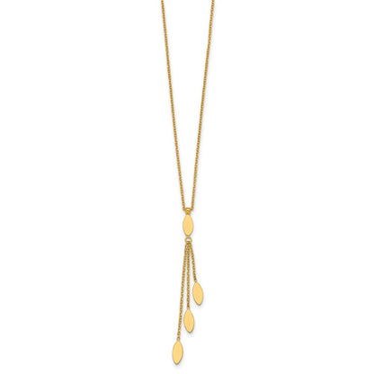 Polished Oval Dangle W/2in Ext Necklace