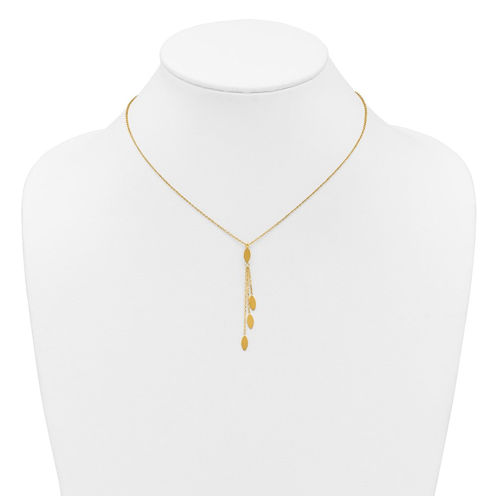 Polished Oval Dangle W/2in Ext Necklace