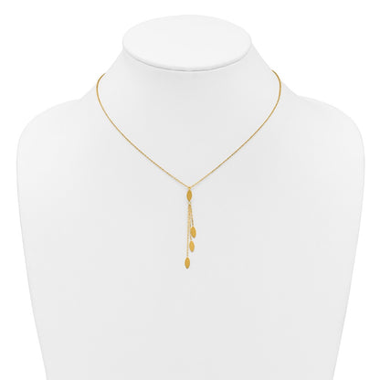 Polished Oval Dangle W/2in Ext Necklace