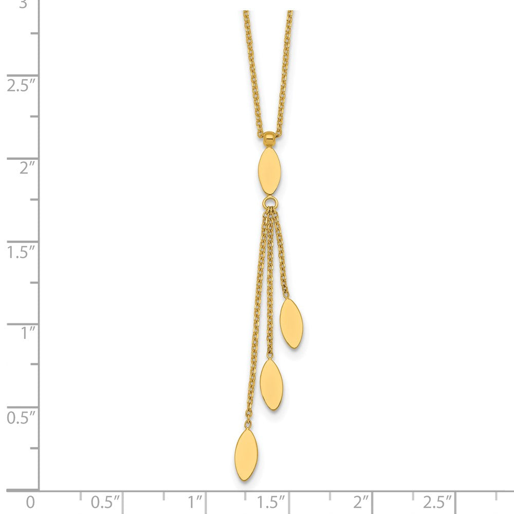 Polished Oval Dangle W/2in Ext Necklace
