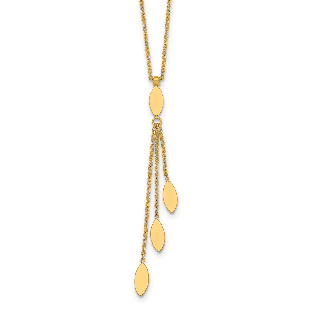 Polished Oval Dangle W/2in Ext Necklace
