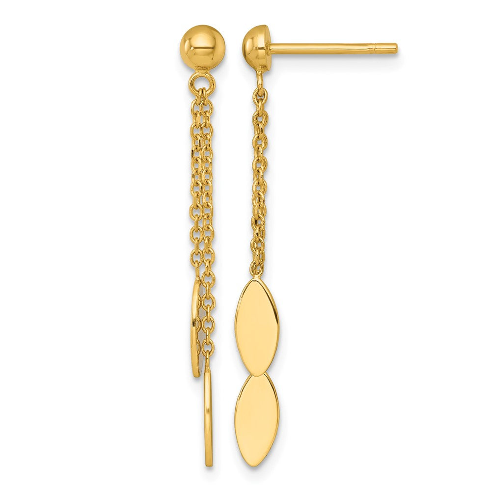 Polished Oval Dangle Post Earrings - 6mm