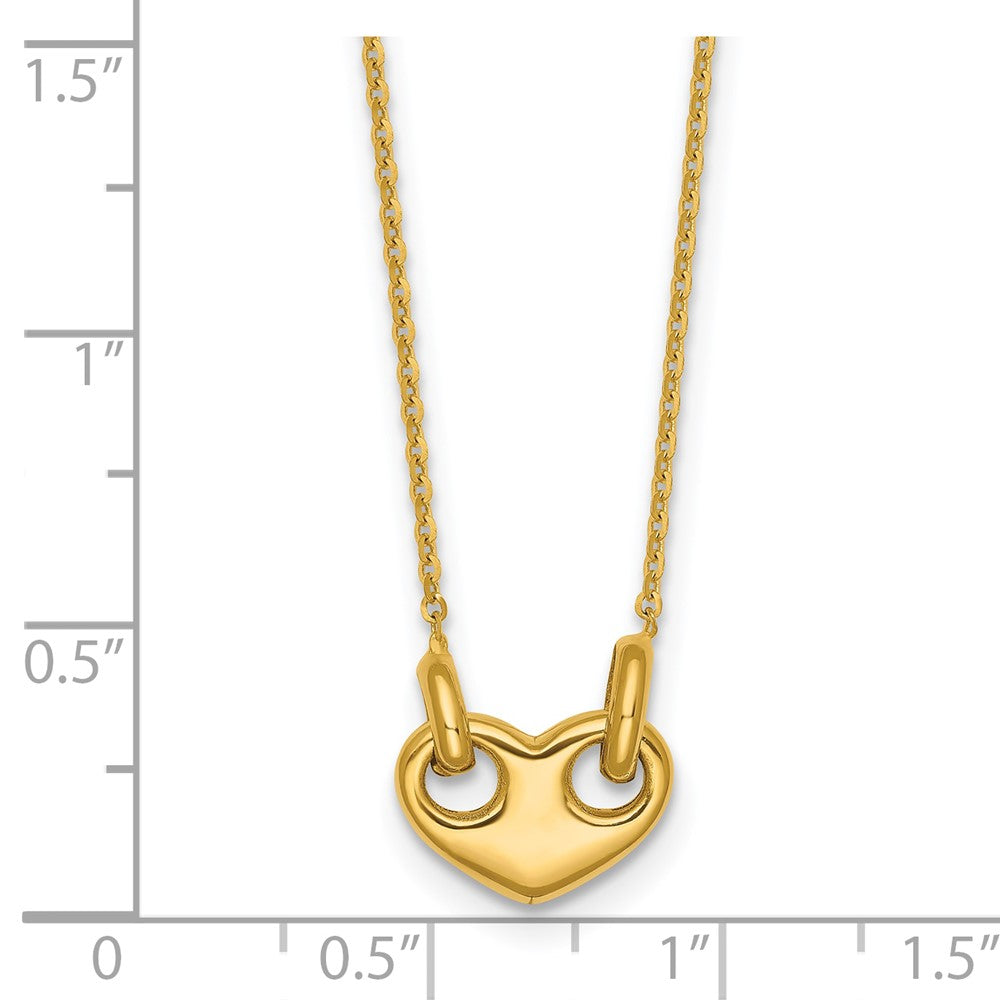 Polished Heart Necklace 18"