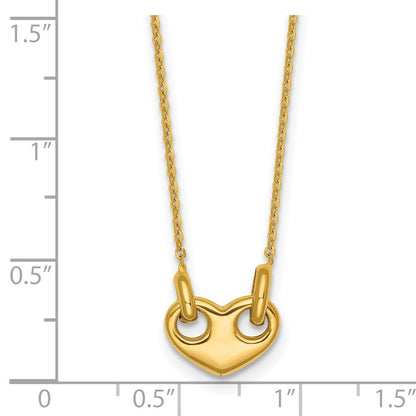 Polished Heart Necklace 18"