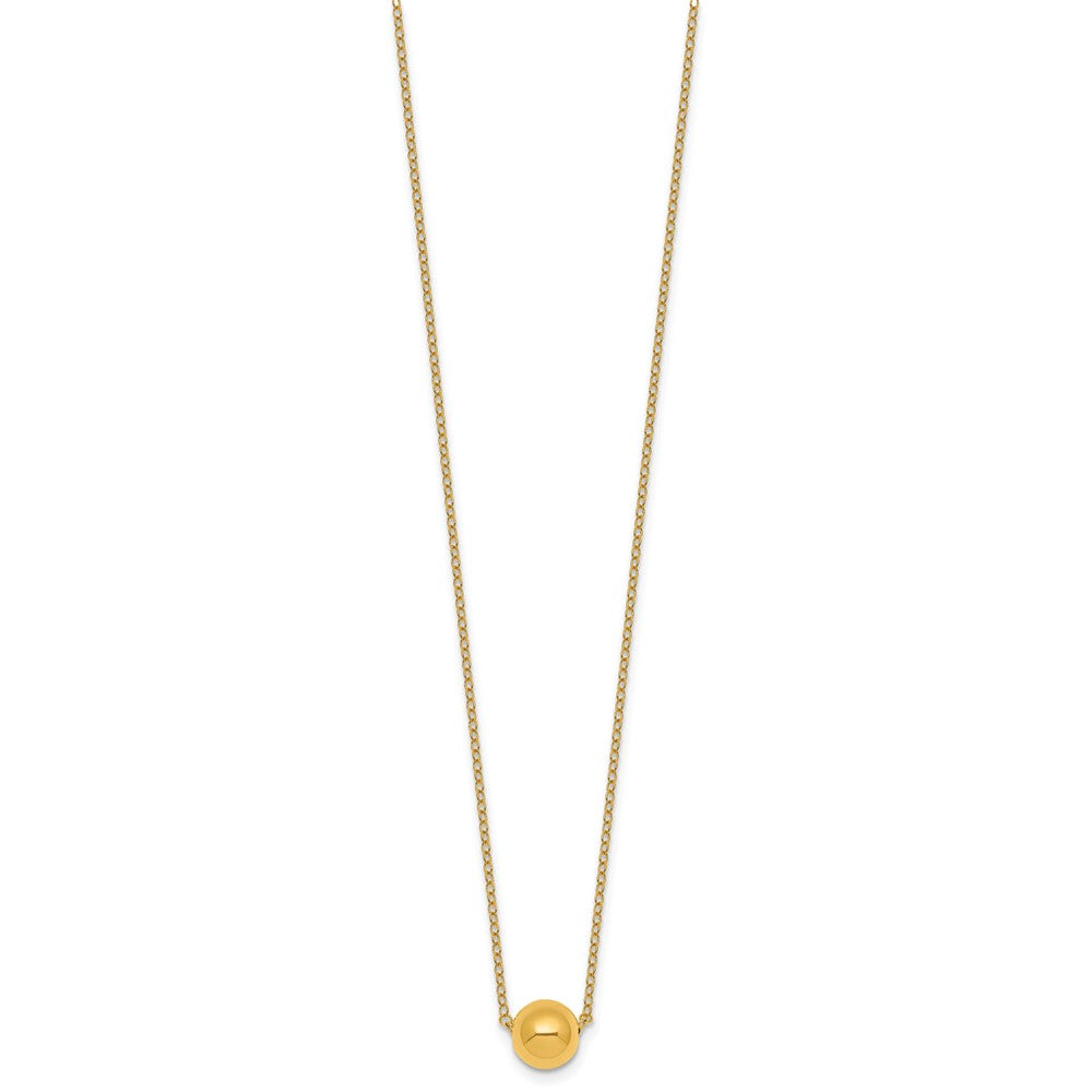 Polished Ball Bead With 2in Ext Necklace