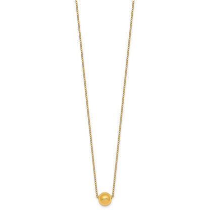 Polished Ball Bead With 2in Ext Necklace