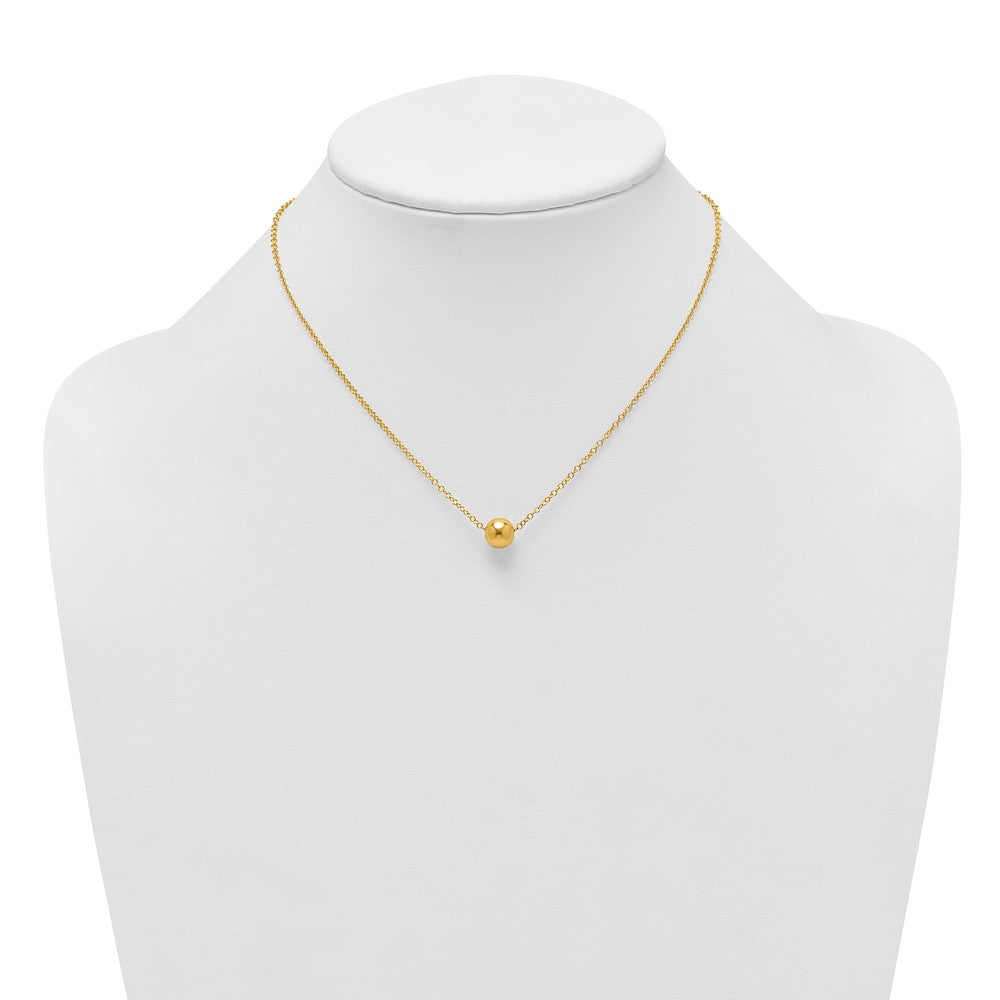 Polished Ball Bead With 2in Ext Necklace