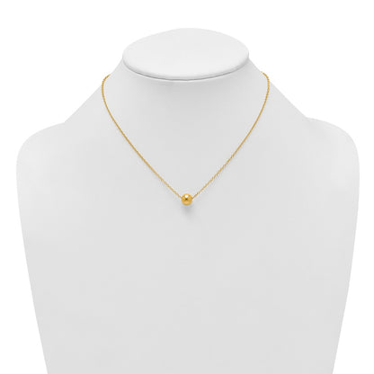 Polished Ball Bead With 2in Ext Necklace