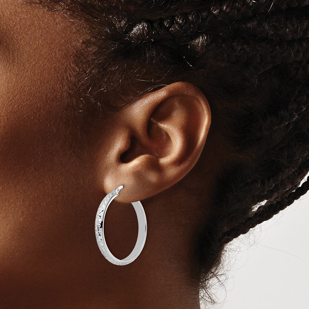 Diamond Cut Hoop Earrings