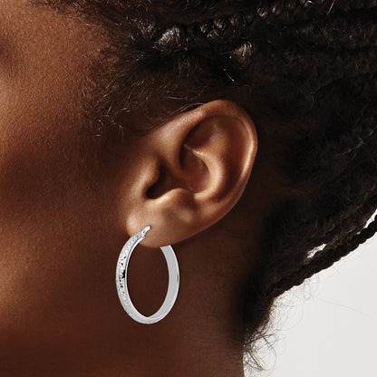 Diamond Cut Hoop Earrings