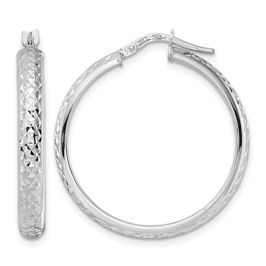 Diamond Cut Hoop Earrings