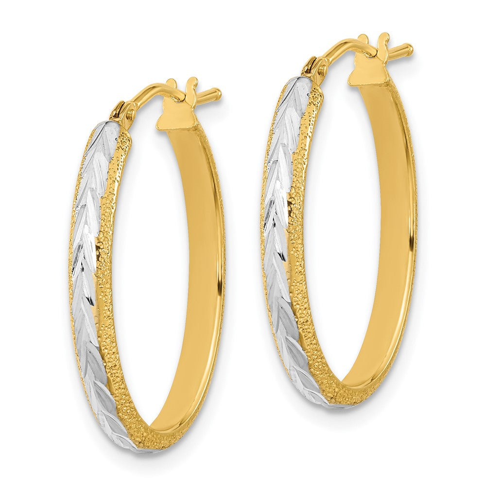 Diamond-cut Textured Hoop Earrings