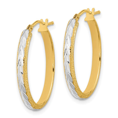 Diamond-cut Textured Hoop Earrings