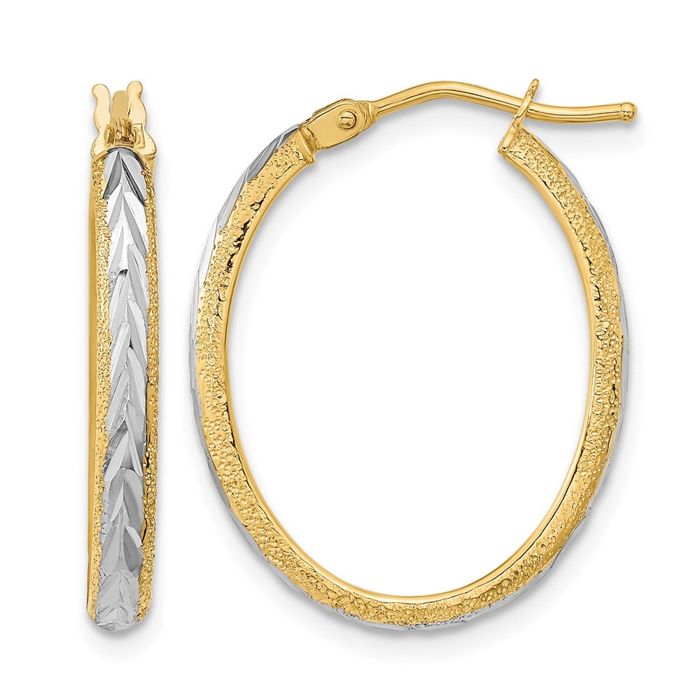Diamond-cut Textured Hoop Earrings