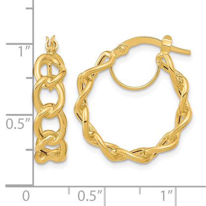 Polished Cable Link Circle Hoop Earrings