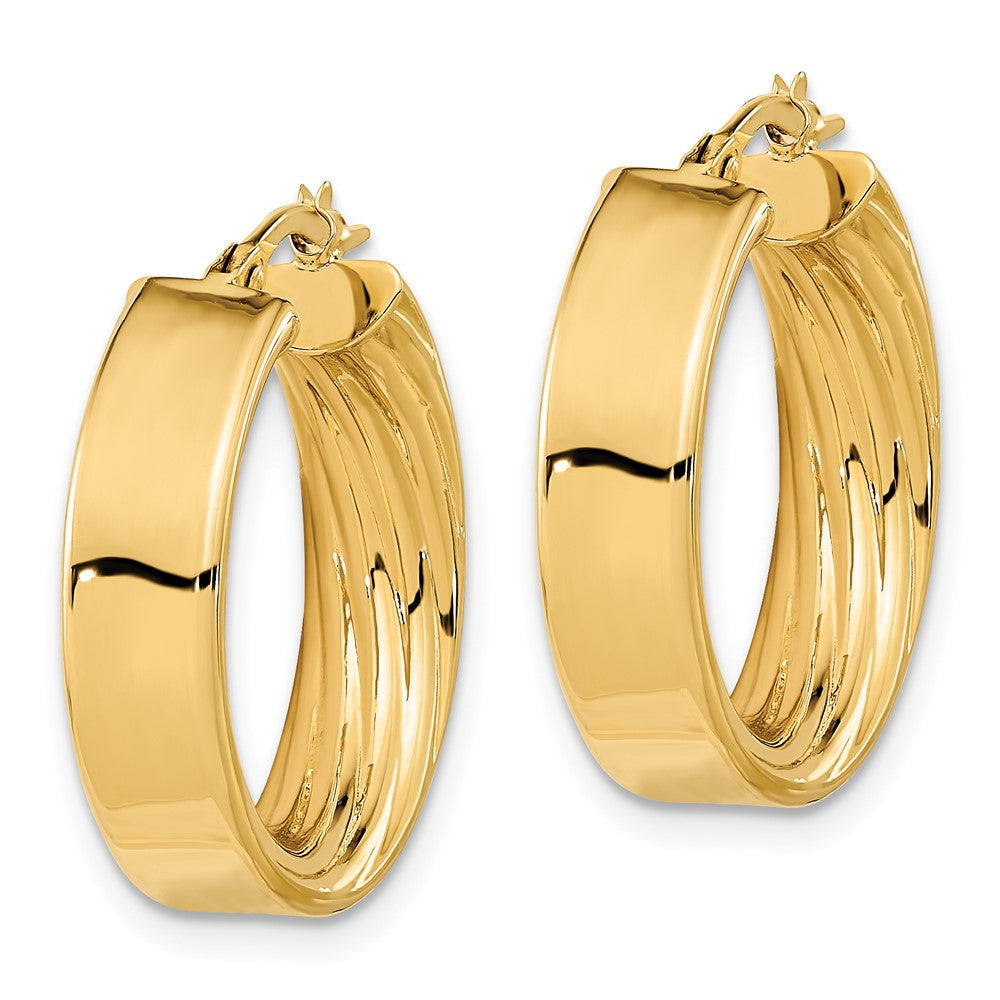 Polished and Textured Inside Hoop Earrings