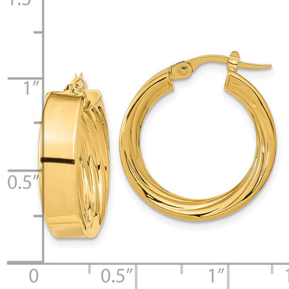 Polished and Textured Inside Hoop Earrings