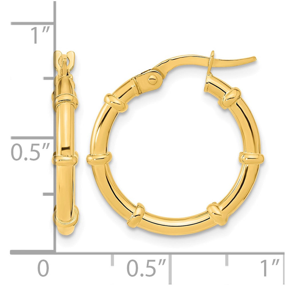 Polished Fancy Hoop Earrings - 1.52-1.58g