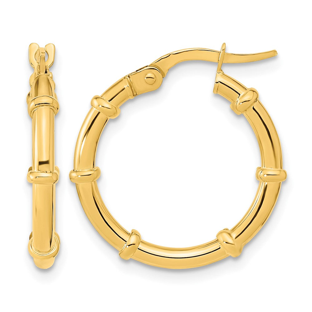 Polished Fancy Hoop Earrings - 1.52-1.58g
