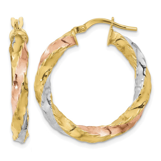 Polished Twisted Hoop Earrings - 26.75mm