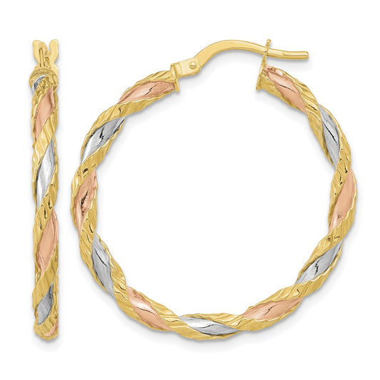 Textured Twisted Hoop Earrings