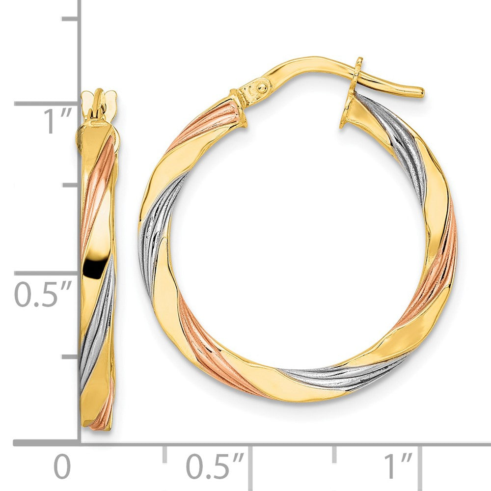 Polished Twisted Hoop Earrings - 2.65mm