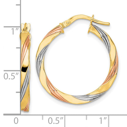 Polished Twisted Hoop Earrings - 2.65mm