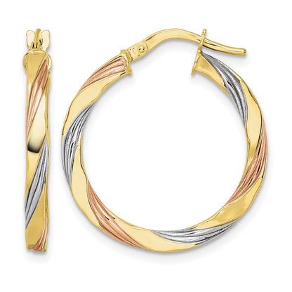 Polished Twisted Hoop Earrings - 2.65mm