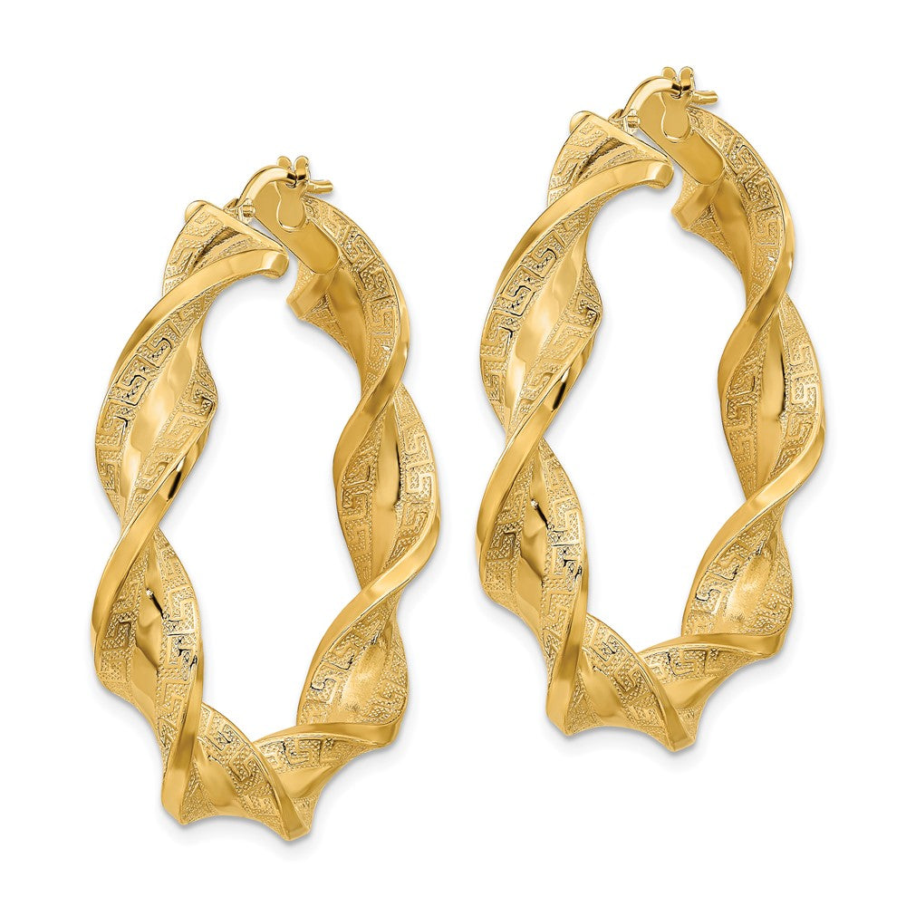 Polished & Greek Satin Twisted Hoop Earrings
