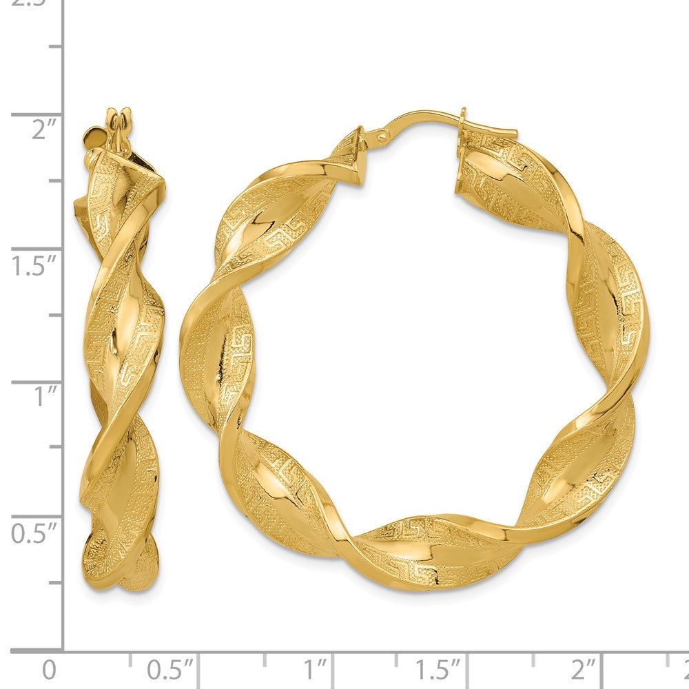 Polished & Greek Satin Twisted Hoop Earrings