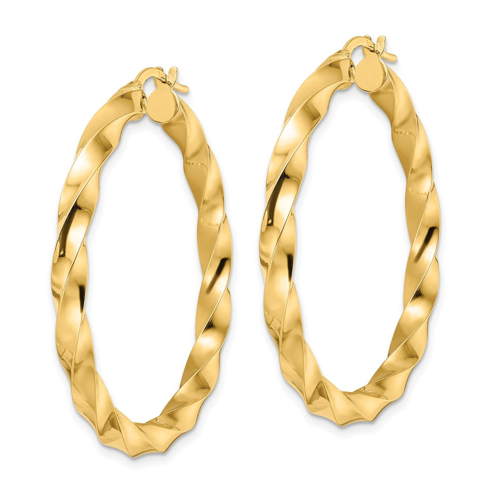 Polished Twisted Hoop Earrings - 4.38g