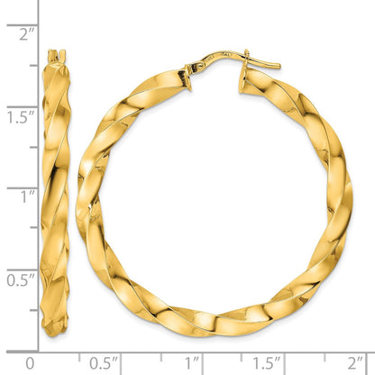 Polished Twisted Hoop Earrings - 4.38g