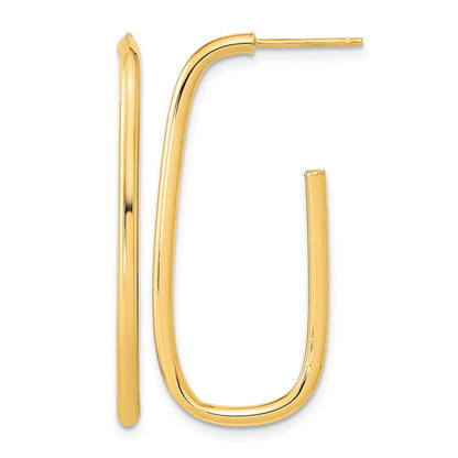 Polished J-Hoop Earrings - 16.85mm