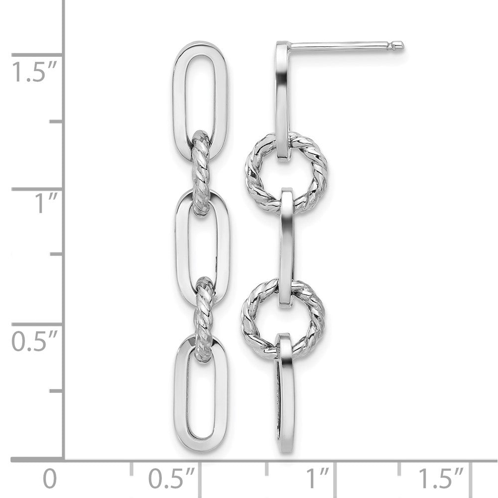 Polished Chain Link Dangle Post Earrings