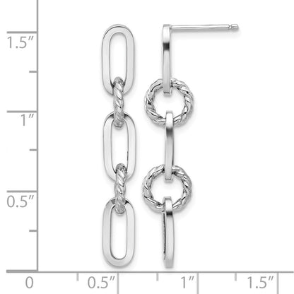 Polished Chain Link Dangle Post Earrings